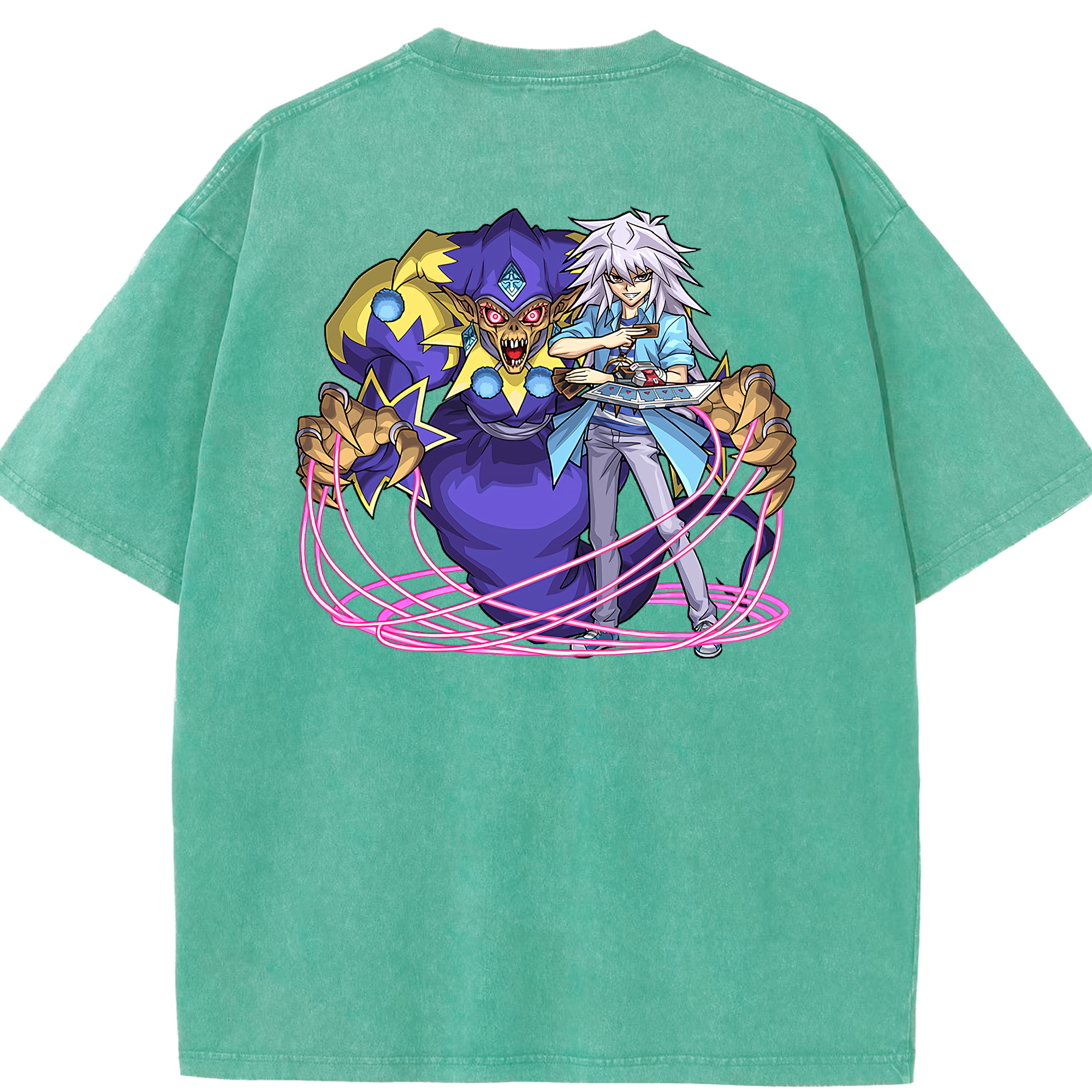 （画像用） 遊☆戯☆王 Yu-Gi-Oh! 綿100% ヴィンテージ風 半袖Tシャツ（背面プリント）